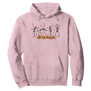 Dancing Skeleton Hoodie Retro Halloween Party Pumpkin Fall Season TS10 Light Pink Print Your Wear