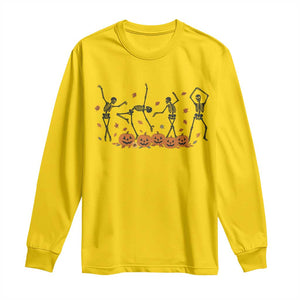 Dancing Skeleton Long Sleeve Shirt Retro Halloween Party Pumpkin Fall Season TS10 Daisy Print Your Wear