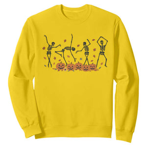 Dancing Skeleton Sweatshirt Retro Halloween Party Pumpkin Fall Season TS10 Daisy Print Your Wear