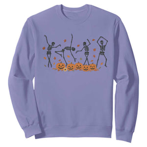 Dancing Skeleton Sweatshirt Retro Halloween Party Pumpkin Fall Season TS10 Violet Print Your Wear