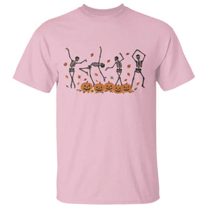 Dancing Skeleton T Shirt Retro Halloween Party Pumpkin Fall Season TS10 Light Pink Print Your Wear