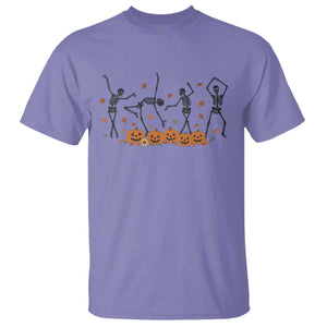 Dancing Skeleton T Shirt Retro Halloween Party Pumpkin Fall Season TS10 Violet Print Your Wear
