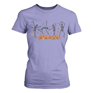 Dancing Skeleton T Shirt For Women Retro Halloween Party Pumpkin Fall Season TS10 Violet Print Your Wear