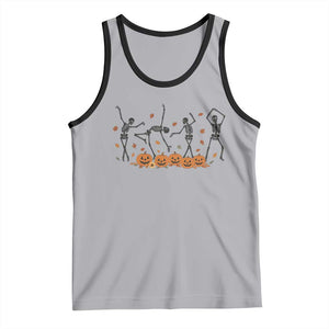 Dancing Skeleton Tank Top Retro Halloween Party Pumpkin Fall Season TS10 Athletic Heather Black Print Your Wear