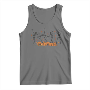 Dancing Skeleton Tank Top Retro Halloween Party Pumpkin Fall Season TS10 Black Heather Print Your Wear