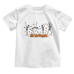 Dancing Skeleton Toddler T Shirt Retro Halloween Party Pumpkin Fall Season TS10 White Print Your Wear