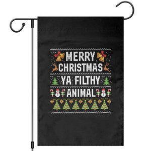 Merry Christmas Ya Filthy Animal Garden Flag Ugly Xmas Movie Alone Pajama TS10 Black Print Your Wear