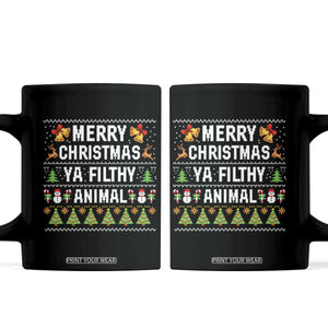 Merry Christmas Ya Filthy Animal Coffee Mug Ugly Xmas Movie Alone Pajama TS10 Black Print Your Wear