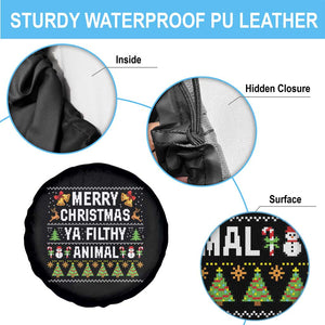 Merry Christmas Ya Filthy Animal Spare Tire Cover Ugly Xmas Movie Alone Pajama TS10 Print Your Wear