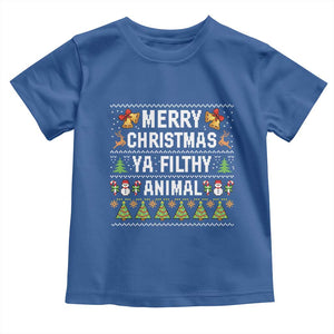 Merry Christmas Ya Filthy Animal Toddler T Shirt Ugly Xmas Movie Alone Pajama TS10 Royal Blue Print Your Wear