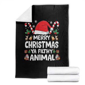 Merry Christmas Ya Filthy Animal Throw Blanket Funny Home Xmas Alone Movie Pajama TS10 Black Print Your Wear