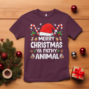 Merry Christmas Ya Filthy Animal T Shirt Funny Home Xmas Alone Movie Pajama TS10 Maroon Print Your Wear