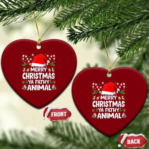 Merry Christmas Ya Filthy Animal Ceramic Ornament Funny Home Xmas Alone Movie Pajama TS10 Print Your Wear