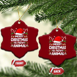 Merry Christmas Ya Filthy Animal Ceramic Ornament Funny Home Xmas Alone Movie Pajama TS10 Print Your Wear