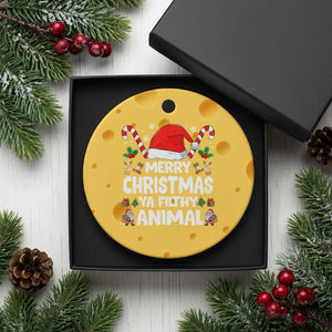 Merry Christmas Ya Filthy Animal Ceramic Ornament Funny Home Xmas Alone Movie Pajama - Print Your Wear