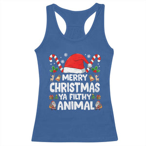 Merry Christmas Ya Filthy Animal Racerback Tank Top Funny Home Xmas Alone Movie Pajama - Print Your Wear