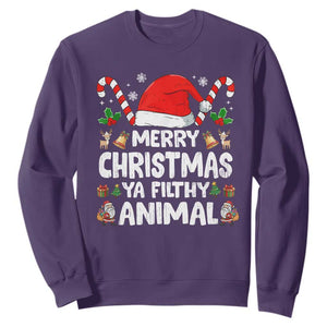 Merry Christmas Ya Filthy Animal Sweatshirt Funny Home Xmas Alone Movie Pajama TS10 Purple Print Your Wear