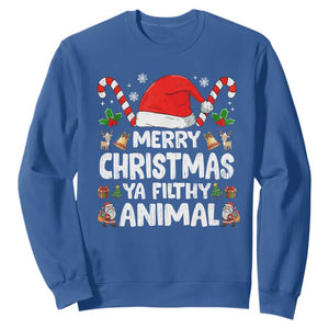 Merry Christmas Ya Filthy Animal Sweatshirt Funny Home Xmas Alone Movie Pajama TS10 Royal Blue Print Your Wear