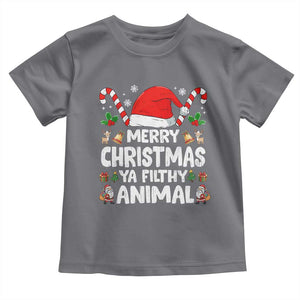 Merry Christmas Ya Filthy Animal Toddler T Shirt Funny Home Xmas Alone Movie Pajama TS10 Charcoal Print Your Wear