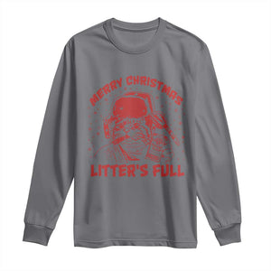 Litters Full Long Sleeve Shirt Funny Cat Christmas Vacation TS10 Charcoal Print Your Wear