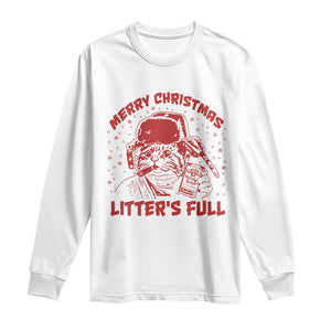 Litters Full Long Sleeve Shirt Funny Cat Christmas Vacation TS10 White Print Your Wear