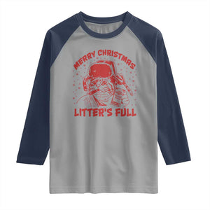 Litters Full Raglan Shirt Funny Cat Christmas Vacation TS10 Sport Gray Navy Print Your Wear