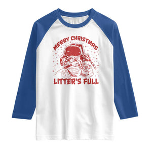Litters Full Raglan Shirt Funny Cat Christmas Vacation TS10 White Royal Print Your Wear