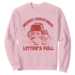Litters Full Sweatshirt Funny Cat Christmas Vacation TS10 Light Pink Print Your Wear