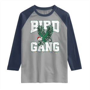 PFE Bird Gang Christmas Raglan Shirt Philly Lover Santa Bird TS10 Sport Gray Navy Print Your Wear
