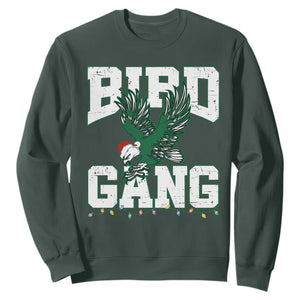 Philadelphia Bird Gang Christmas Sweatshirt Philly Fan Santa Eagle TS10 Dark Forest Green Print Your Wear