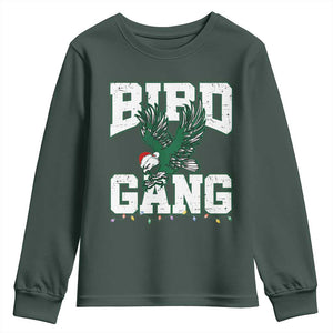 PFE Bird Gang Christmas Youth Sweatshirt Philly Lover Santa Bird TS10 Dark Forest Green Print Your Wear