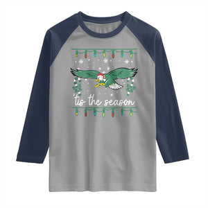 Christmas Philly Lover Raglan Shirt Tis The Season Football Lovers EF TS10 Sport Gray Navy Print Your Wear