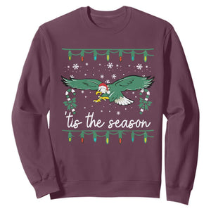 Philadelphia Christmas Sweatshirt Tis The Season Football Philly Fan Eagle TS10 Maroon Print Your Wear
