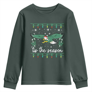 Christmas Philly Lover Youth Sweatshirt Tis The Season Football Lovers EF TS10 Dark Forest Green Print Your Wear