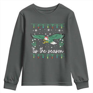 Christmas Philly Lover Youth Sweatshirt Tis The Season Football Lovers EF TS10 Dark Heather Print Your Wear