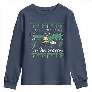 Christmas Philly Lover Youth Sweatshirt Tis The Season Football Lovers EF TS10 Navy Print Your Wear