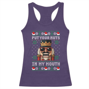 Inappropriate Christmas Racerback Tank Top Funny Put Your Nuts in My Mouth Dirty Holiday - Print Your Wear