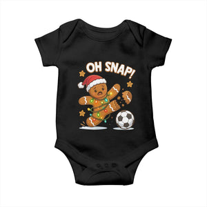 Oh Snap Gingerbreadman Christmas Soccer Baby Onesie TS10 Black Print Your Wear
