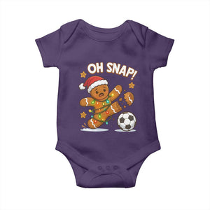 Oh Snap Gingerbreadman Christmas Soccer Baby Onesie TS10 Purple Print Your Wear