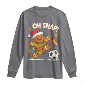 Oh Snap Gingerbreadman Christmas Soccer Long Sleeve Shirt TS10 Charcoal Print Your Wear