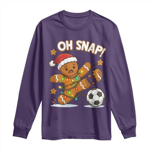 Oh Snap Gingerbreadman Christmas Soccer Long Sleeve Shirt TS10 Purple Print Your Wear