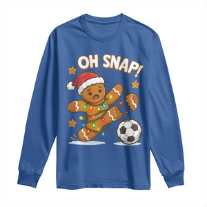 Oh Snap Gingerbreadman Christmas Soccer Long Sleeve Shirt TS10 Royal Blue Print Your Wear