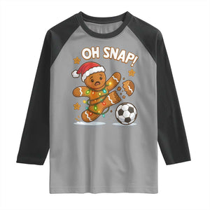 Oh Snap Gingerbreadman Christmas Soccer Raglan Shirt TS10 Sport Gray Black Print Your Wear