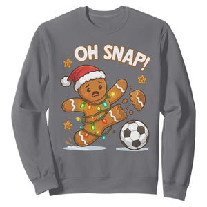 Oh Snap Gingerbreadman Christmas Soccer Sweatshirt TS10 Charcoal Print Your Wear