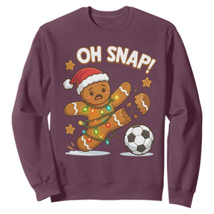 Oh Snap Gingerbreadman Christmas Soccer Sweatshirt TS10 Maroon Print Your Wear