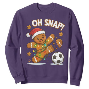 Oh Snap Gingerbreadman Christmas Soccer Sweatshirt TS10 Purple Print Your Wear