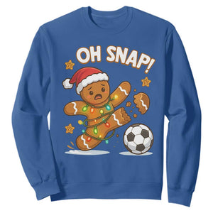 Oh Snap Gingerbreadman Christmas Soccer Sweatshirt TS10 Royal Blue Print Your Wear