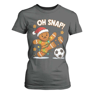 Oh Snap Gingerbreadman Christmas Soccer T Shirt For Women TS10 Dark Heather Print Your Wear