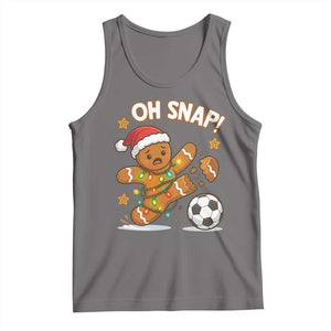 Oh Snap Gingerbreadman Christmas Soccer Tank Top TS10 Deep Heather Print Your Wear