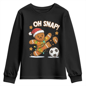 Oh Snap Gingerbreadman Christmas Soccer Youth Sweatshirt TS10 Black Print Your Wear